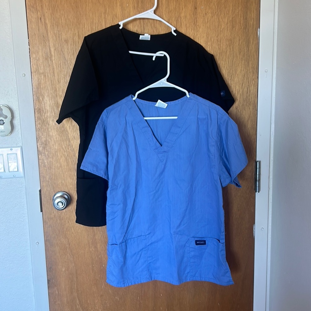 Set of two — Black and Blue scrub Tops